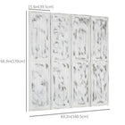 HOMCOM - Paravent autoportant à 4 panneaux pour chambre ou bureau intérieur - blanc-Neuf charnières métalliques pour étendre et plier selon la position souhaitée 
