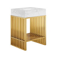 Modway - Gridiron 24" Vanette de salle de bain - Or blanc-Vanité de salle de bain moderne