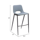 Zuo - Desi Tabouret de bar sans accoudoirs - Gris azur - Ensemble de 2-Rembourrage moelleux et confortable