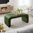 Modway - Koda Performance Velvet Ottoman de la cascade - Vert mousse noire-Socle métallique