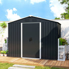 Outsunny - Abri de rangement extérieur 8 pi x 6 pi-Double porte coulissante pour un accès facile, verrouillable pour plus de sécurité

