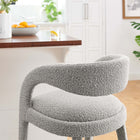 Modway - Pinnacle Boucle Tapis Tabouret de comptoir - Taupe Silver - Ensemble de 2-Rembourrage en mousse dense