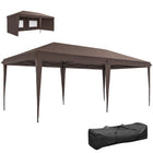 Outsunny - Tente auvent d'extérieur pliante 10 pi l x 20 pi L avec sac de transport - Café-Ce chapiteau pliant offre une ombre rapide avec une couverture spacieuse de 10 po x 20 po