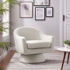 Modway - Astral Tissu Boucle Chaise pivotante - Ivoire-Base pivotante à 360º