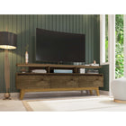 Manhattan Comfort - Meuble TV Yonkers 70,86 po style Mid-Century Modern - Brun Rustique-Recommandé pour un téléviseur jusqu'à 65 pouces