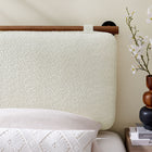 Modway - Anela Fixé au mur Chenille recouverte Tête de lit jumelée, Noyer à la crème-Sangles velcro