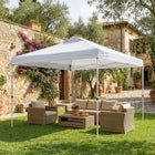 Outsunny - Auvent pliant imperméable 9.8 pi l x 9.8 pi L - Blanc-Le tissu Oxford 210D avec revêtement argenté UPF 50+ offre une protection solaire supérieure
