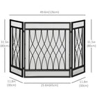 HOMCOM - Pare-étincelles de foyer à 3 panneaux avec treillis métallique, noir-3 panneaux permettent de mieux s'adapter à des cheminées de différentes tailles et formes 