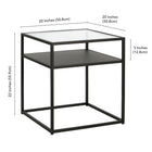 Hudson&Canal - Table d'appoint carrée Ada 20 po de largeur - Bronze noirci-9