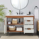 Modway - Energize 48" Vanette de salle de bain - Blanc cerise-Portes doubles à fermeture douce