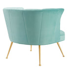 Modway - Veronica Chenal Touffé Performance Velvet Fauteuil - Monnaie-Glissements au pied sans marquer