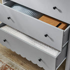 Modway - Emmeline 5 tiroirs festonnés Poitrine, Gris clair-Glissières de plancher sans marquage