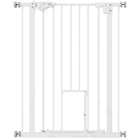 PawHut - Barrière pour animaux de compagnie 36" avec porte de passage - Blanc-Le système de double verrouillage assure que votre animal est sécurisé à un endroit et offre une sécurité maximale