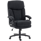 HOMCOM - Fauteuil de bureau grand format pour la maison - capacité de 450 lbs - noir-Supporte jusqu'à 440 lb (200 kg), convient aux personnes grandes et corpulentes 