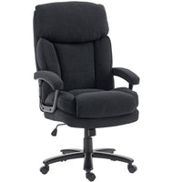 HOMCOM - Fauteuil de bureau grand format pour la maison - capacité de 450 lbs - noir-Supporte jusqu'à 440 lb (200 kg), convient aux personnes grandes et corpulentes 