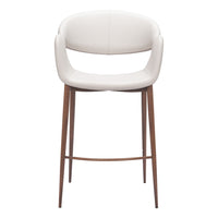 Zuo - Limay Tabouret de comptoir - Beige/Noyer-Tissu en faux cuir doux et durable