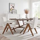 Modway - Lyra Tissu Chaise de salle à manger Ensemble de 2 - Tissu ivoire-Tissu tissé en bruyère