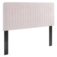 Modway - Milenna Chenal Touffé Performance Velvet Tête de lit King/King de Californie, Rose-Tête de lit Channel Tufted King/California King