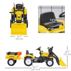 Aosom - Tractopelle à pédales, tracteur à pédales - jaune-mécanisme avant et arrière 