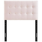 Modway - Lily Biscuit Touffé Performance Velvet Tête de lit jumelée, Rose-Rembourrage en mousse dense