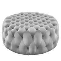 Modway - Amour Gros rond à boutons touffés Performance Velvet Ottoman - Gris clair-Ottoman à accents à boutons touffés