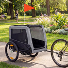 PawHut - Remorque pour chien à vélo, chariot pour chien pour bicyclette avec pieds de support-Cabine spacieuse adaptée aux chiens petits à moyens de moins de 20 kg et 52 cm de longueur 