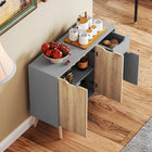HOMCOM - Buffet 35,4 po L - gris et bois naturel-Conception anti-basculement pour une sécurité supplémentaire 