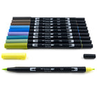 Tombow - Stylos à double pointe, couleurs échelle de gris, paq./10-Encre à base d'eau sans odeur, sans maculage