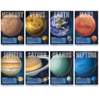 TREND enterprises, Inc - Affiche pédagogique sur les planètes - Lot de 8-Les faits planétaires et les informations de localisation sont clairement affichés au bas de chaque affiche