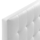 Modway - Lily Vinyle rembourré Tête de lit complète, Blanc-Cadre en panneaux de fibres et contreplaqué
