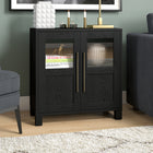 Hudson&Canal - Meuble d'appoint Holbrook de 71 cm de largeur - Grain noir-Fabriqué à partir de matériaux MDF robustes avec une finition grainée noire