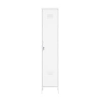 Manhattan Comfort - Armoire de rangement individuelle moderne Naomi 15 po avec casier - Blanc-Armoire de rangement moderne à casier simple idéale pour une utilisation dans le garage