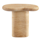 Modway - Elowen Intérieur - Terrasse extérieure Faux travertin texturé Table d’appoint - Travertin-9