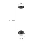 Modway - Eclipse Globe Lumière suspendue - Noir-Assemblée requise