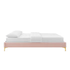 Modway - Sutton Performance Velvet Cadre de lit simple, Rose-Velours de performance résistant aux taches