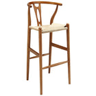 Modway - Amish Tabouret de bar - Noyer-Siège en corde de papier durable