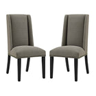Modway - Baron Tissu Chaise à manger Ensemble de 2 - Granite-Fauteuil d’appoint moderne élégant