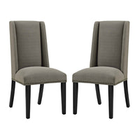 Modway - Baron Tissu Chaise à manger Ensemble de 2 - Granite-Fauteuil d’appoint moderne élégant