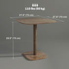 HOMCOM - table à manger carrée 27,6 po avec plateau effet bois pour 4 personnes - brun foncé-Table de cuisine moderne qui valorise les espaces repas 