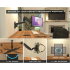 Mount-It! - Support mural robuste pour moniteur avec bras à ressort à gaz, compatible avec les moniteurs ultra-larges jusqu'à 49 pouces-Permet de fixer en toute sécurité des écrans standard et ultra-larges pesant jusqu'à 20 kg
