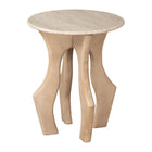Zuo - Eda Table d’appoint - Blanc/Naturel-Couleur: Blanc/Naturel