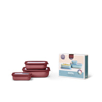 Mepal - CIRQULA ENS/3 Rect' Shlw  500 mL, 1+2L/17, 34, 68oz  Mauve Vif-Va au lave-vaisselle