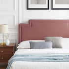Modway - Liva Performance Velvet Lit King, Rose poussiéreuse-Système de soutien en lattes de bois