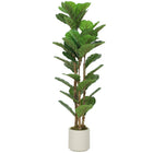 HOMCOM - Arbre artificiel de figuier lyre 4 pi pour décoration intérieure - vert-Doté de feuilles en PEVA au toucher réaliste et de troncs en bois massif pour un aspect ultra-réaliste 