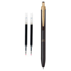 Zebra - Stylos à encre gel rétractables Sarasa Grand avec 2 recharges - pointe de 0,5 mm - Corps noir sépia - Encre noire-Clip pratique et facile à pousser