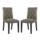 Modway - Duchess Tissu Chaise à manger Ensemble de 2 - Granite-Rembourrage en mousse dense pour le confort