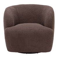 Zuo - Govan Chaise pivotante - Brun-Tissu style mouton bouclé