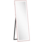 HOMCOM - Miroir pleine longueur led avec éclairage 3 couleurs - 21 po l x 64 po H - rose-Grand miroir de 64 po x 21 po (162,5 x 53,3 cm) offrant une vue complète de la tête aux pieds 