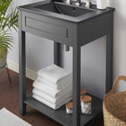 Modway - Altura 24" Vanette de salle de bain - Gris Noir-Trous centraux de 8 pouces