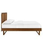 Modway - Alana Bois Plate-lit complet avec cadre angulaire, Noyer-Rubberwood Legs